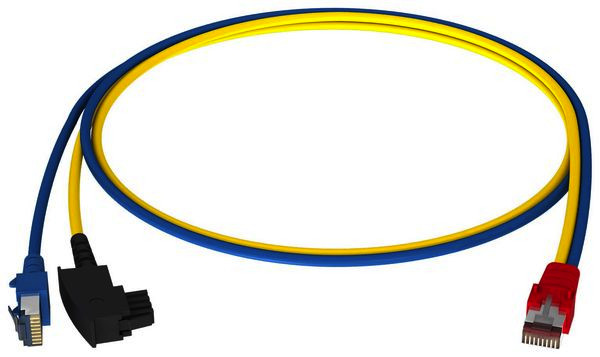 1St. Homeway HCAHNG-B2404-A005 Y-Patchkabel LAN/TAE bl/ge 0,5m