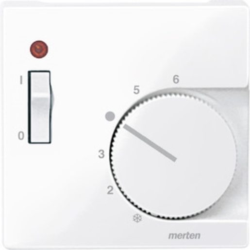 1St. Merten 534825 Zentralplatte für Raumtemperaturregler-Einsatz mit Schalter, aktivweiß glänzend, System M