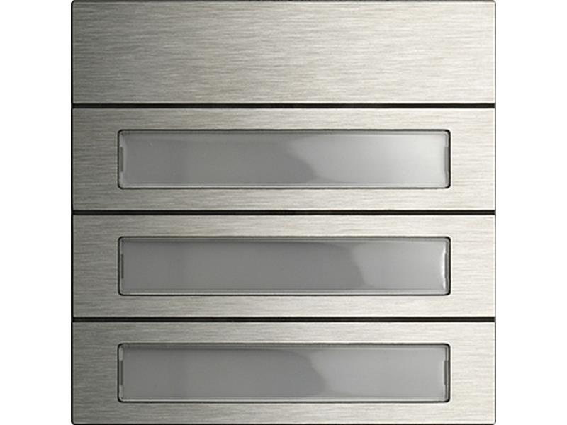 1St. Gira 5533920 Ruftastenmodul 3fach System 106 Edelstahl 5533920