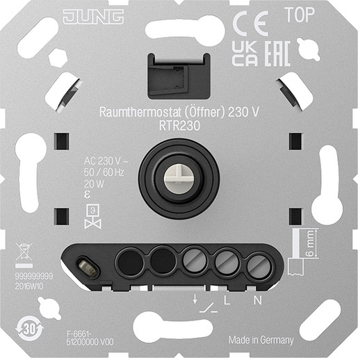 1St. Jung RTR230 Raumthermostat (Öffner) 230V 1St. Jung RTR230 Raumthermostat (Öffner) 230V