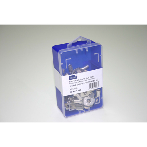 1Pk = 50 Stück Rohrkabelschuh 16 mm² M8 verzinnt