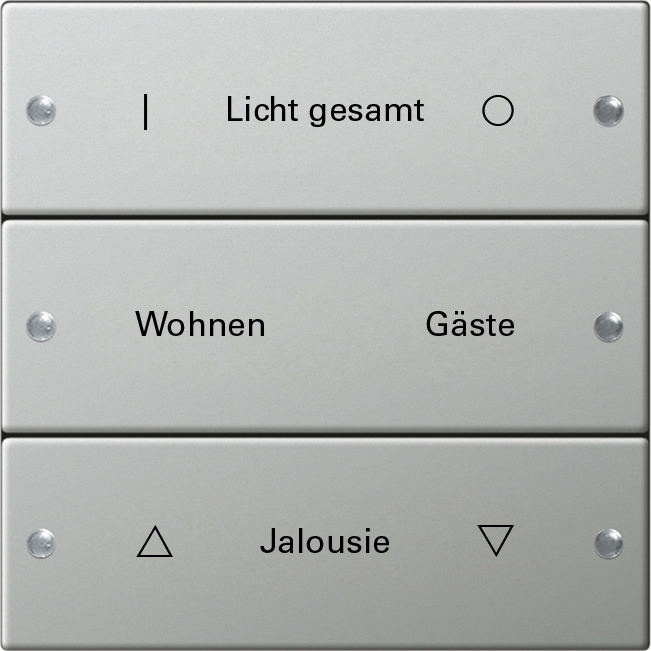 1St. Gira 2133602 Wippenset 3f beschr. System 55 Edelstahl
