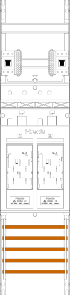 1St. F-Tronic E16-HSP Zählerfeld E16-HSP, 1-feldrig, H=1050mm, 2-eHZ, 2 HSP 7141059