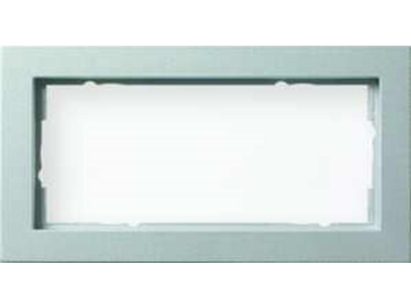 1St. Gira 100225 Abdeckrahmen 2fach ohne Mittelsteg Gira E2 Farbe Alu