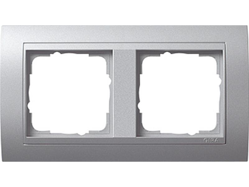 1St. Gira 021236 Rahmen 2fach für Farbe Alu Gira Event Farbe Alu