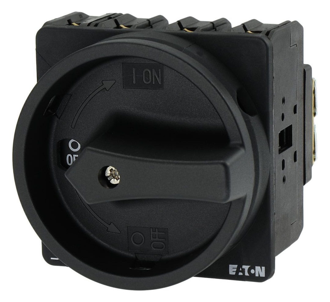 1St. Eaton P3-63/EA/SVB-SW/N 012771 Hauptschalter, P3, 63 A, Einbau, 3-polig + N, HALT-Funktion, mit schwarzem Drehgriff