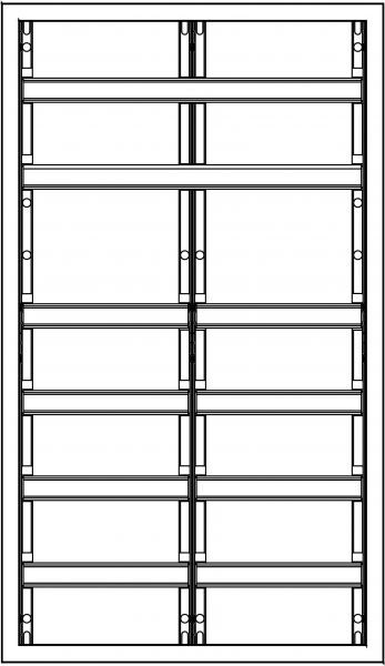 1St. F-Tronic VS3-8-RK Verteilerschrank VS3-8-RK, 3-feldrig, 8r, Reihenklemmen, 1250x800x210mm 7110725