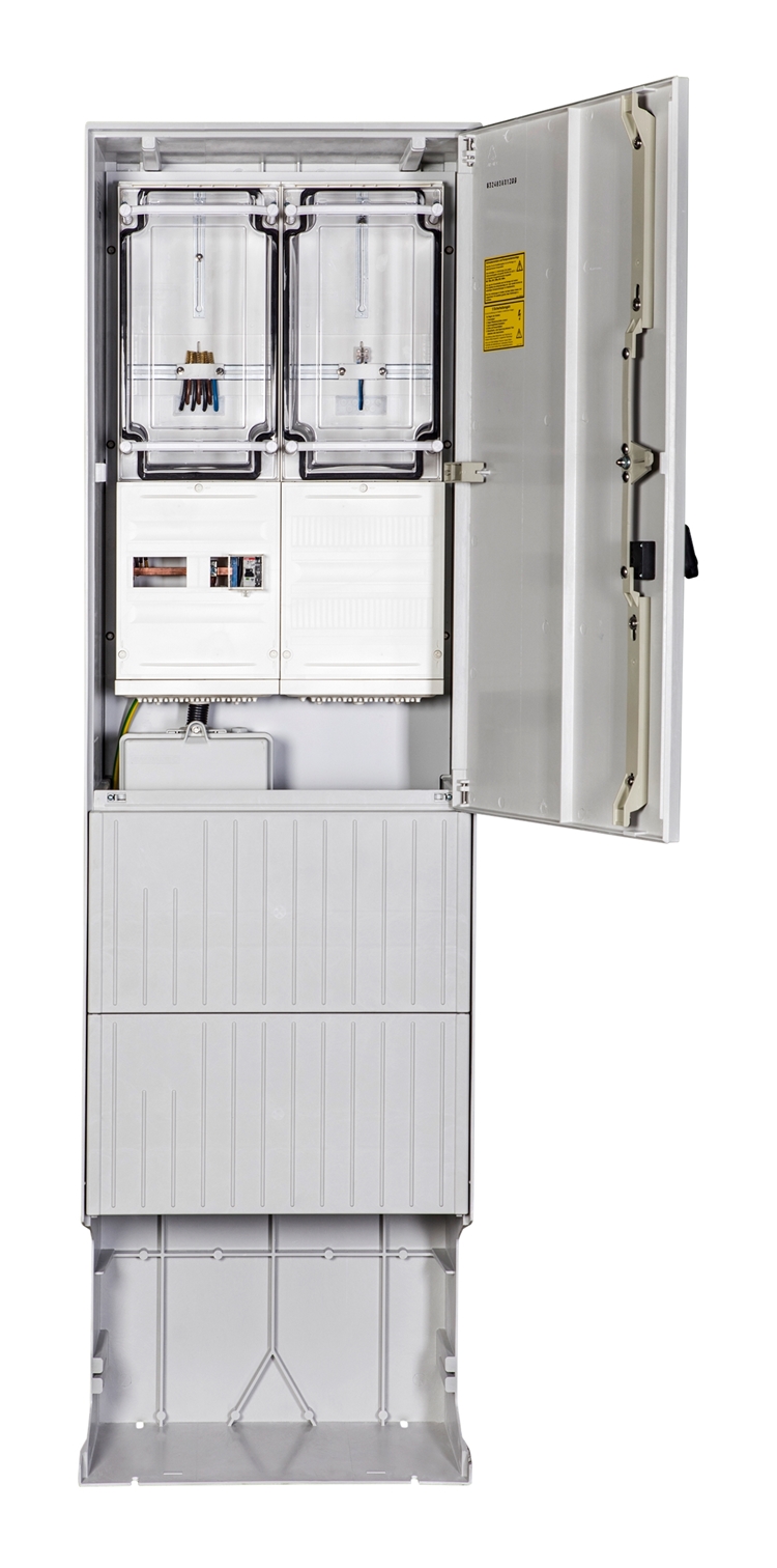 1St. F-Tronic ZSA202-2-2ZK-HAK-HG Zähleranschlusssäule 2-feldrig, H=2010mm, 2-3.HZ, Haube geschl, ZSA202-2-2ZK-HAK-HG 7160120