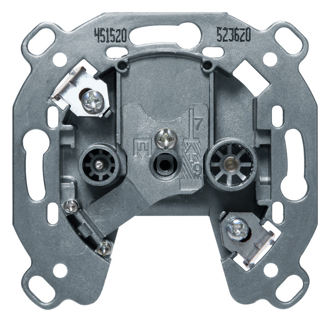 1St. Berker 451520 Antennen-Steckdose 2Loch TV,FM 20dB Durchgangsdose...