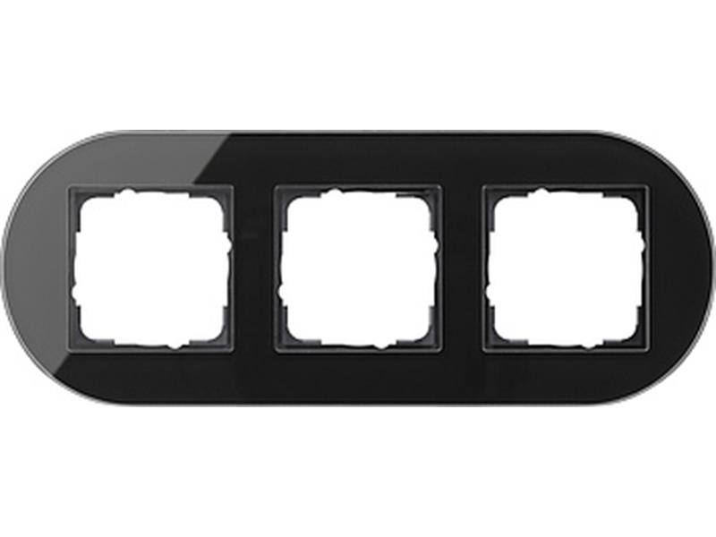 1St. Gira 0213135 Abdeckrahmen 3f Gira Studio G Schwarz