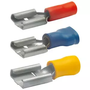 100St. Klauke 720 Flachsteckhülse isoliert, 6,3x0,8 mm DIN