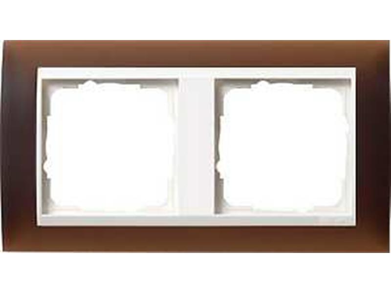 1St. Gira 0212331 Rahmen 2fach für Reinweiß Gira Event Opak Dunkelbraun