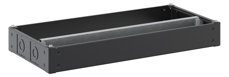 1St. Striebel & John TZX310 Sockel 100 mm für TwinLine X, T400/H100/B800 mm, pulverbeschichtet, RAL 9005 Zubehör für TwinLine Schrankserie tiefschwarz 2CPX010985R9999