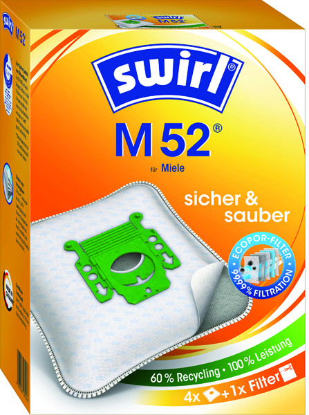 1St. Swirl VE Staubfilter-Beutel M 52 (1VE=3Satz a 4 Tüten) MP Plus Airspace