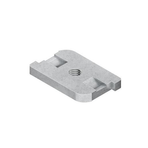 50St. Niedax GSM 0406, Schräggleitmutter ohne Zyl.-Kopfs., Gewinde M6, H=4 mm, B=26 mm, Stahl, galvanisch verzinkt DIN E