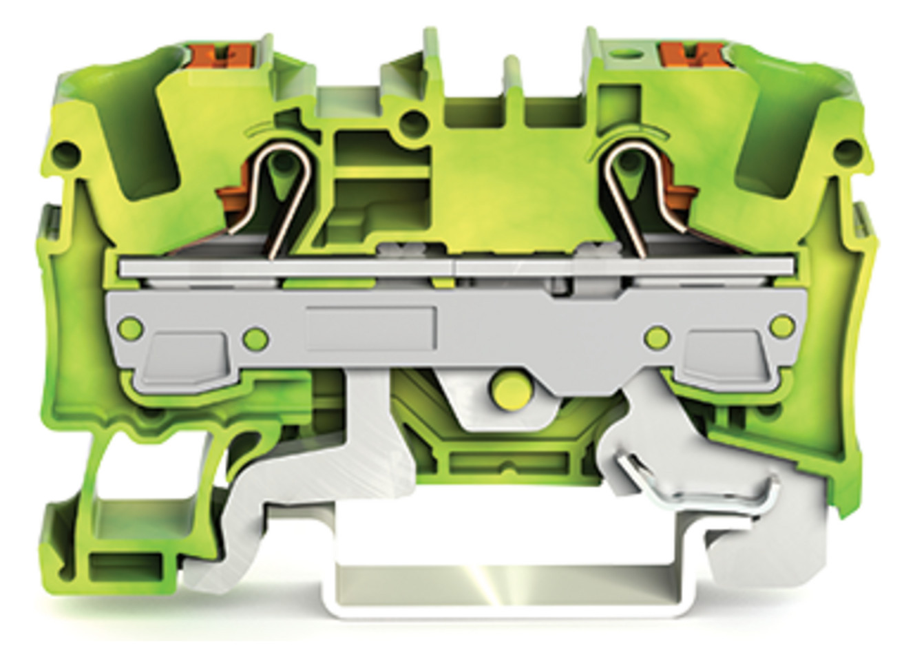 100St. Wago 2206-1207 2-Leiter-Schutzleiterklemme mit Drücker