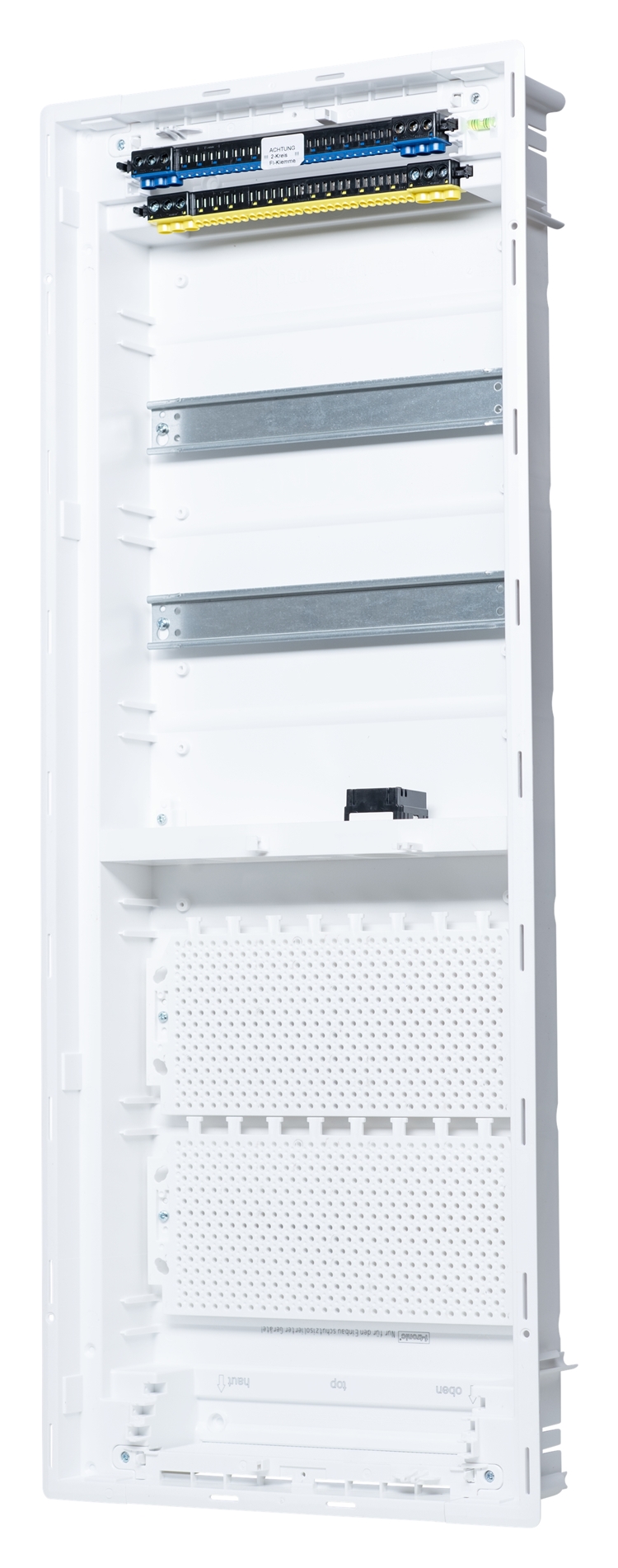 1St. F-Tronic JUMBO60-2W HW/UP Kleinverteiler Twin, Jumbo60-2W, 2-reihig, 24+4 Mod, inkl. Montageplatte, W-LAN Tür 7250069