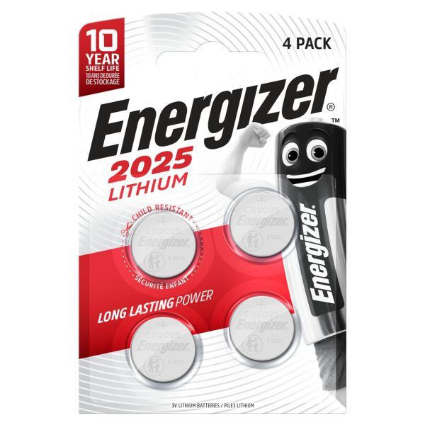 1St. ENERGIZER CR2025 large CR2025 Lithium 3,0Volt 4er Blister 1St. Energizer CR2025 large CR2025 Lithium 3,0Volt 4er Blister