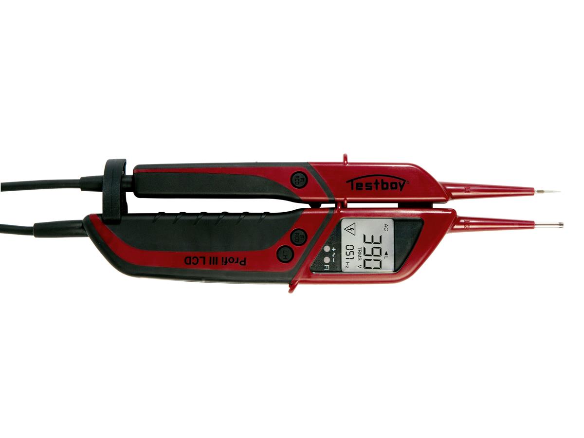 1St. Testboy Profi III LCD - zweipoliger Spannungsprüfer mit LCD-Anzeige 300 x 75 x 20 mm...