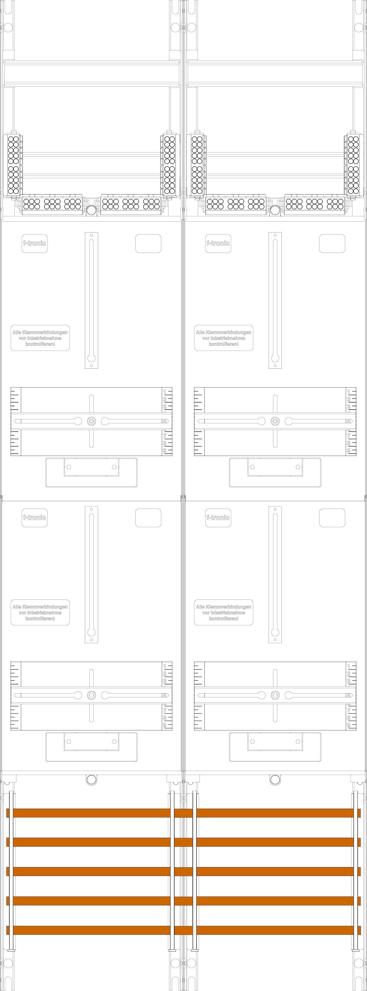 1St. F-Tronic Z216 Zählerfeld Z216, 2-feldrig, H=1350mm, 4-3.HZ 7143310
