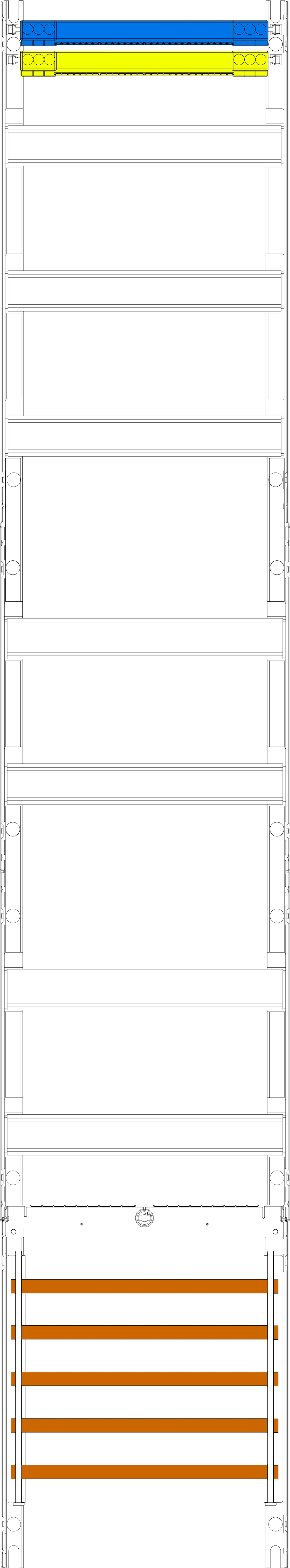 1St. F-Tronic VS6 Verteilerfeld VS6, 1-feldrig, H=1350mm, 7-reihig, SaS 5-pol. 7143640