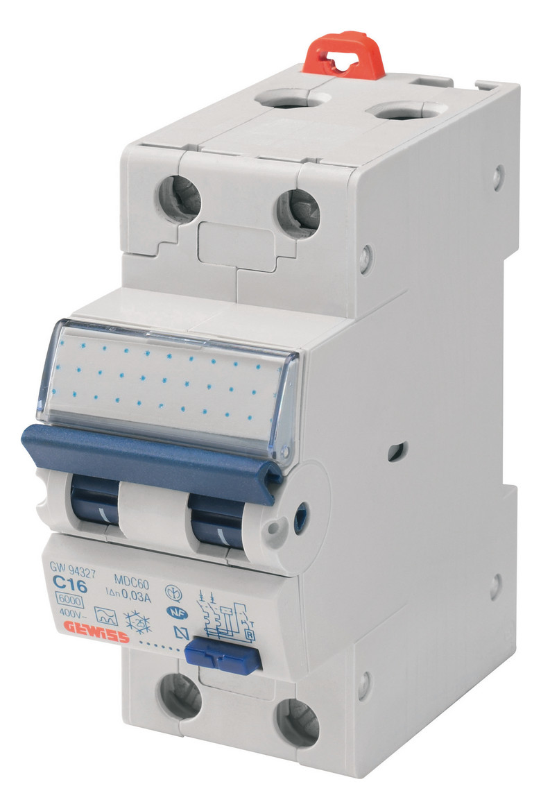 1St. Gewiss GW95327 MDC100 FI/LS B16/0.03A 2P A 10KA 2TE