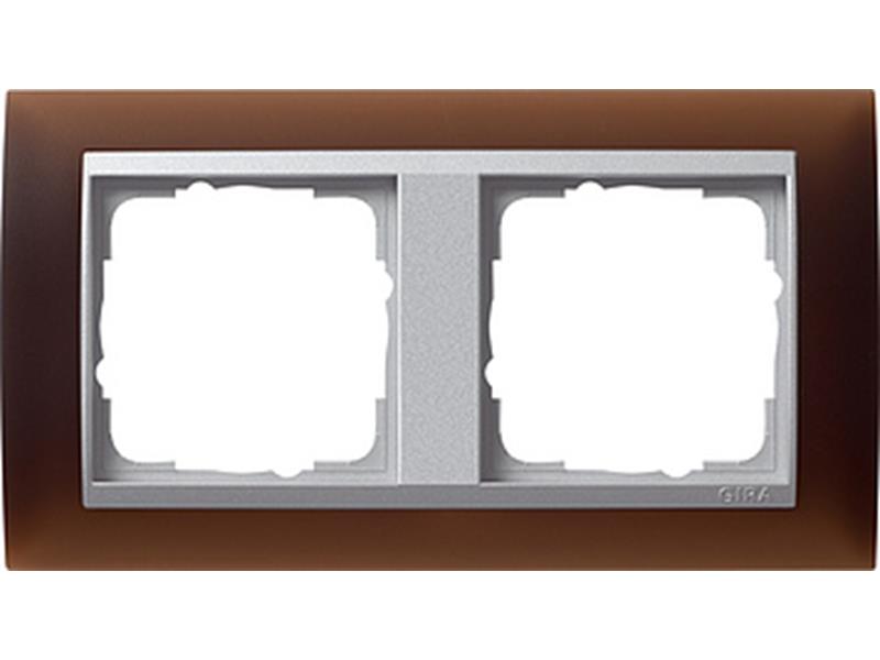 1St. Gira 021259 Rahmen 2fach für Farbe Alu Gira Event Opak Dunkelbraun