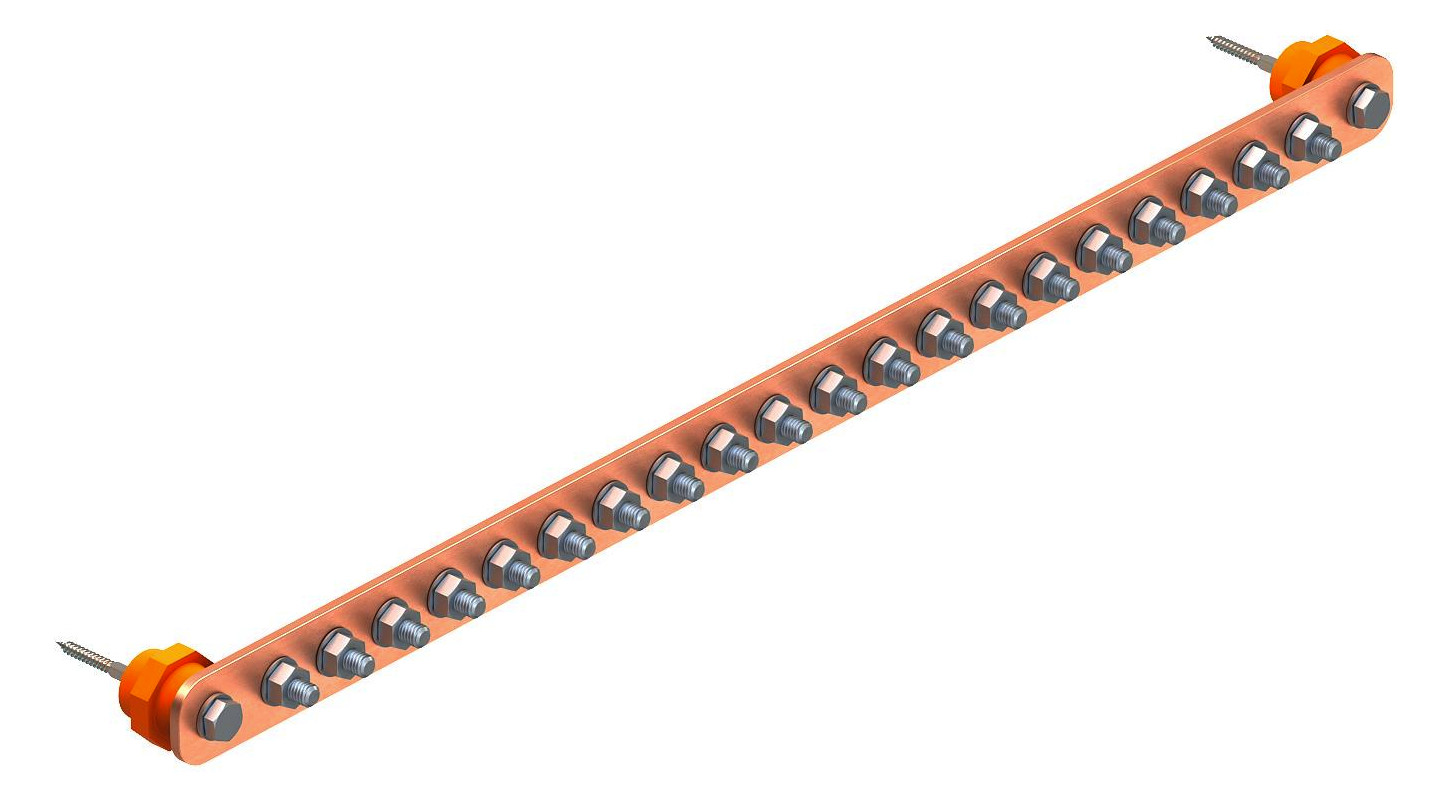 1St. OBO Bettermann 1802 20 CU Potentialausgleichsschiene BigBar / 20 A