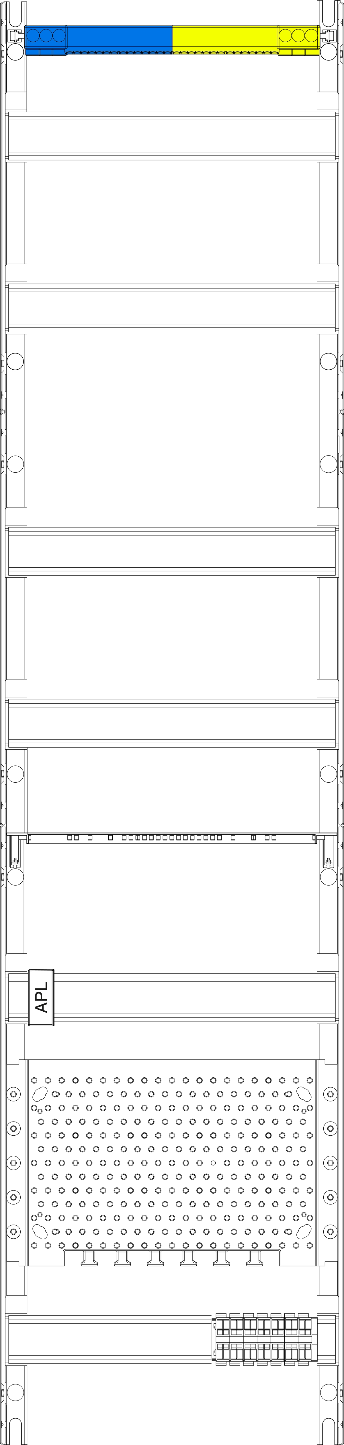 1St. F-Tronic V17APZ450-SWM Verteilerfeld V17APZ450-SWM, 1-feldrig, H=1050mm, 4-reihig, APZ-Platz 450mm inkl. APL, S1 7141633