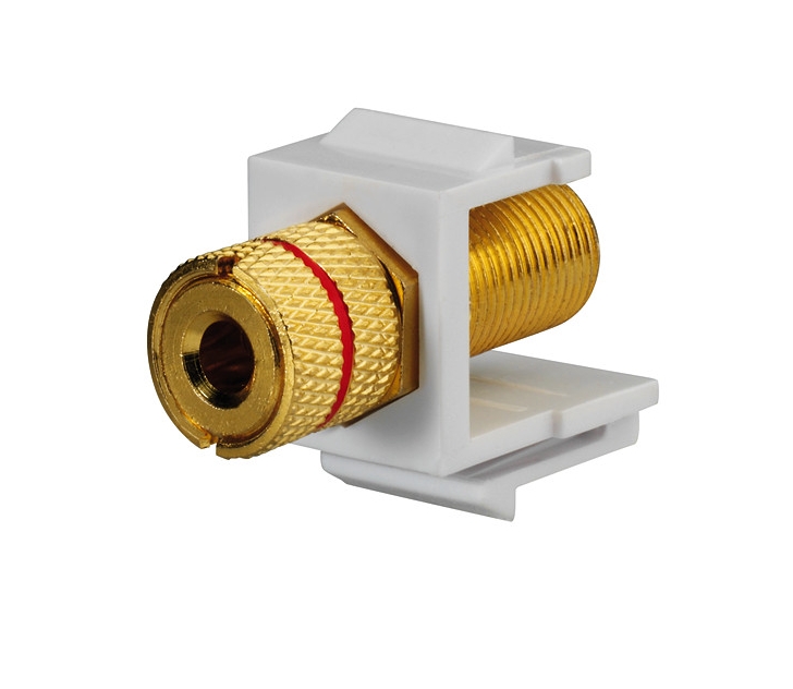 1St. 1St. Rutenbeck 17000609 KMK-LS rot rw, LS-Keystone, rot, (Buchse/Buchse), für Montageadapter KMK-MA Up und andere Keystone-Aufnahmen, reinweiß (ähnlich RAL 9010)