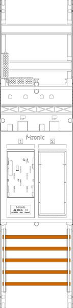 1St. F-Tronic ER6L Zählerfeld ER6L, 1-feldrig, H=1050mm, 1-eHZ lange Kabel, 1 Res. 7141001