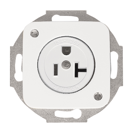 1St. Busch-Jaeger 3016 EUC-214-101 Busch-Nema Steckdosen-Einsatz mit Zentralscheibe, 2-polig (2 P + E), 20 A Alu-Druckgu