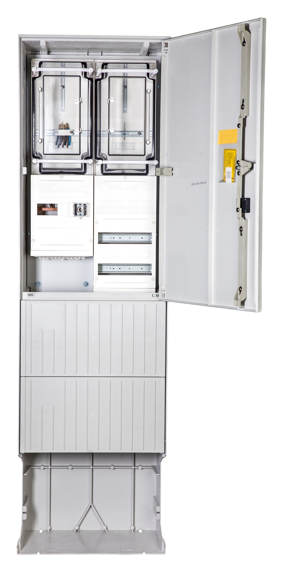 1St. F-Tronic ZSA202-2-SB-ZK-TSGHT Zähleranschlusssäule 2-feldrig, H=2010mm, 3.HZ, Haube mit Tür, ZSA202-2-SB-ZK-TSG-HT 7160105