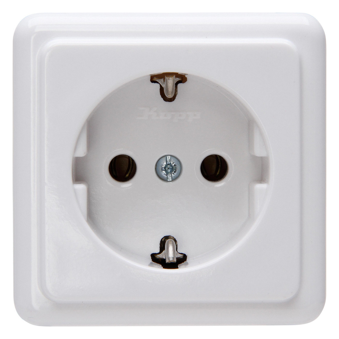 1St. Kopp AP Schuko 1fach 101802000 arktis-weiss mit Bodenplatte