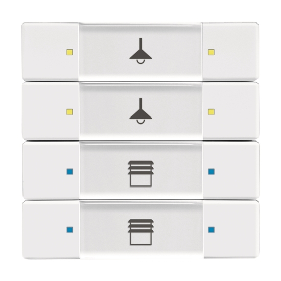 1St. Busch-Jaeger 6127/02-84 Bedienelement, 4/8-fach, Multifunktion/Farbkonzept Busch-Installationsbus KNX studioweiß