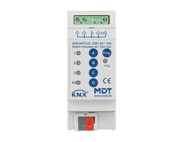 1St. MDT Schaltaktor 4-fach REG AKK-04FC.03 230VAC Kompakt 70 F 10EVG 2TE Fan coil...
