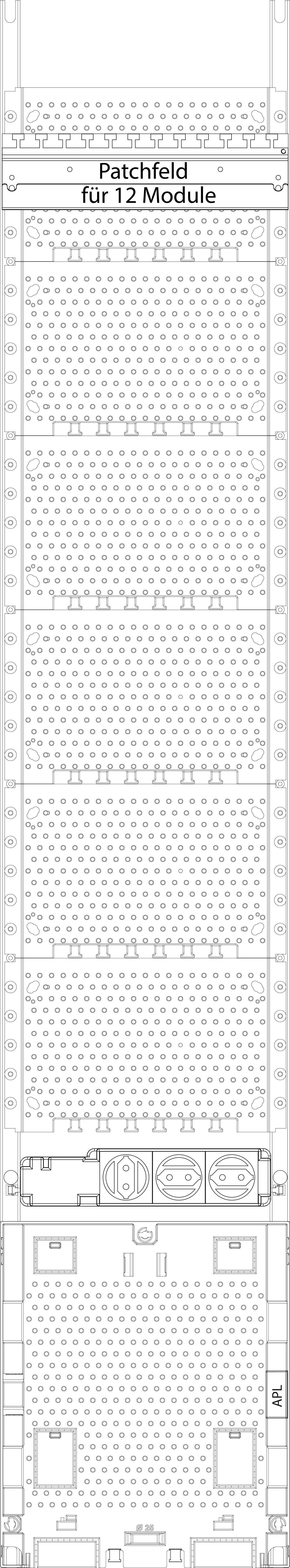 1St. F-Tronic KX9APZ-MP1 Multimediafeld KX9APZ-MP1, 1-feldrig, H=1350mm, APZ-Platz, inkl. APL-Set, mit MVAP1 7143682