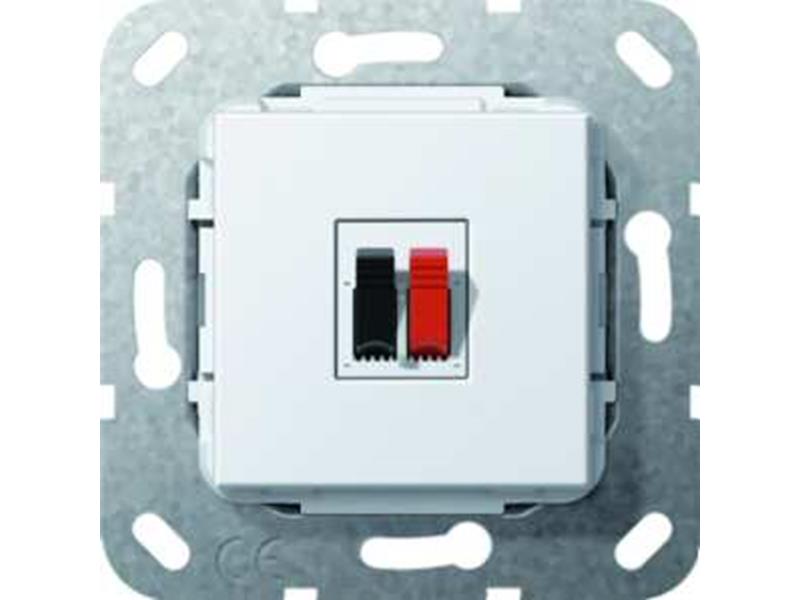 1St. Gira 569203 Lautsprecher Anschluss 1fach Einsatz Reinweiß glänzend