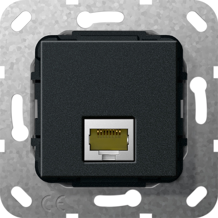 1St. Gira 569610 MJ RJ45 Cat.6A 10 Gbit Einsatz Schwarz m