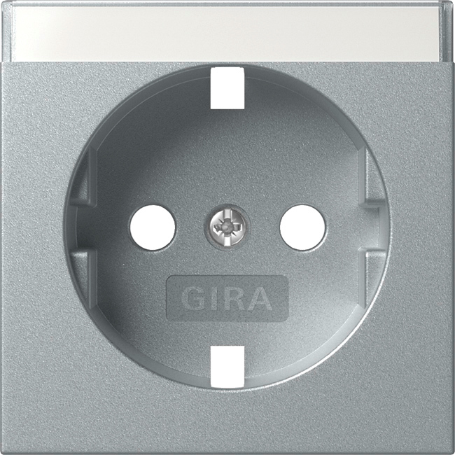 1St. Gira 494726 Abdeckung für SCHUKO-Steckdose 16 A 250 V~ mit Beschriftungsfeld, Aluminium 1St. Gira 494726 Abdeckung für Steckdose 16 A 250 V~ mit Beschriftungsfeld, Aluminium