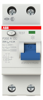1St. ABB F202 A-25/0,3 Fehlerstrom-Schutzschalter 300mA 25A System pro M compact 2CSF202101R3250