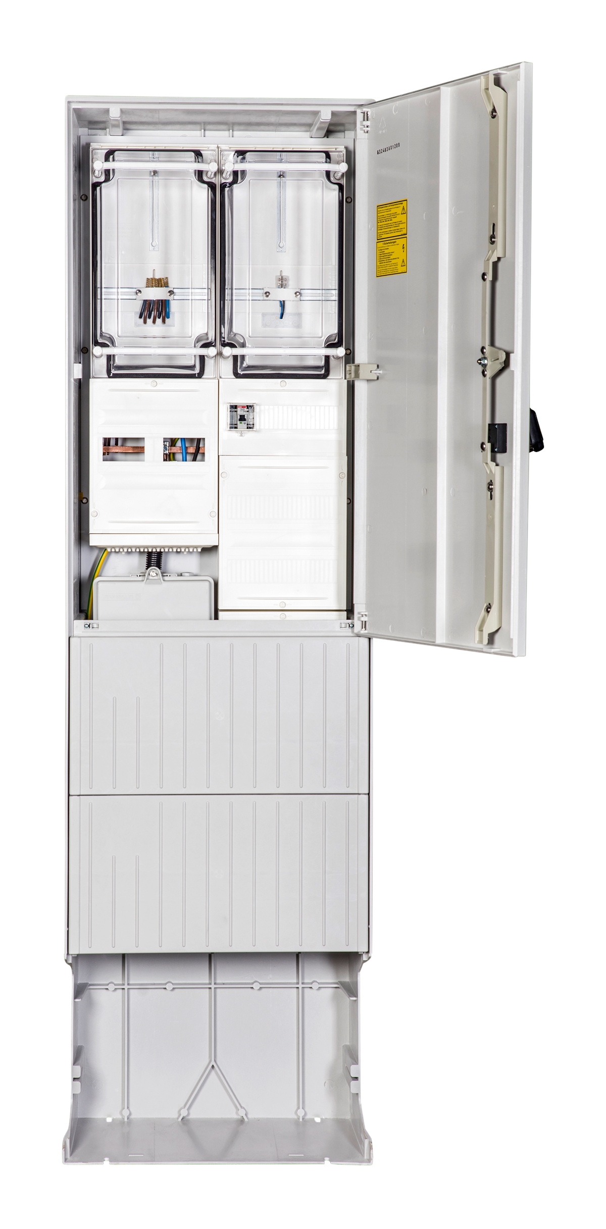 1St. F-Tronic ZSA202-2-ZK-APZ-TSG Zähleranschlusssäule 2-feldrig, H=2010mm, 3.HZ, Haube geschl., ZSA202-2-ZK-APZ-TSG-HAK-HG 7160121