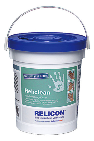 1St. HellermannTyton 435-01601 Reliclean 72 Sück Antibakterielles, rückfettendes und schnell trocknendes - Handreinigungstuch im Eimer - W9911.0000.0.Z72 1St. Hellermann Tyton 435-01601 Reliclean 72 Sück Antibakterielles, rückfettendes und schnell trocknendes - Handreinigung