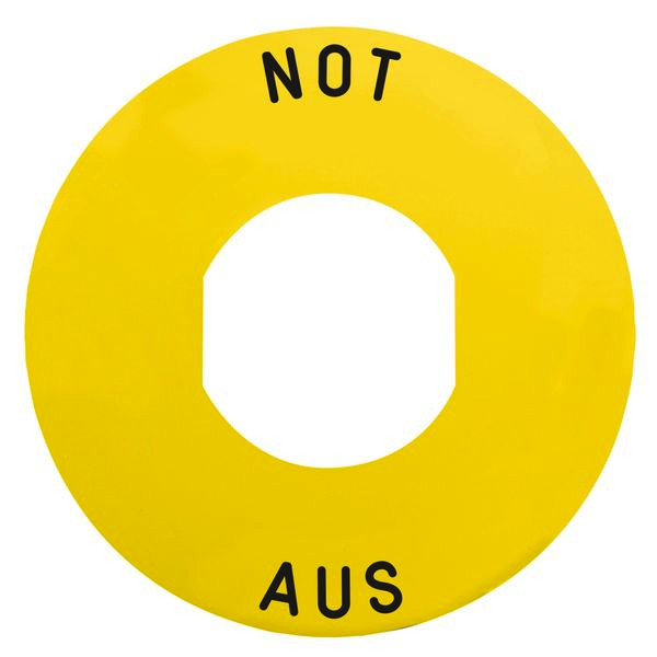 10St. Schneider Electric ZBY9260 Schild Ø60 für Not-Halt/Not-Aus-Taster, NOT-AUS/Logo ISO13850 10St. Schneider Electric ZBY9260 Schild Ø60 für Not-Halt/Not-Aus-Taster, NOT-AUS/Logo ISO13850