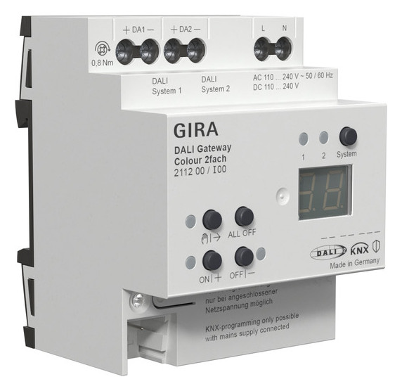 1St. Gira 211200 DALI Gateway Colour 2f REG KNX Secure