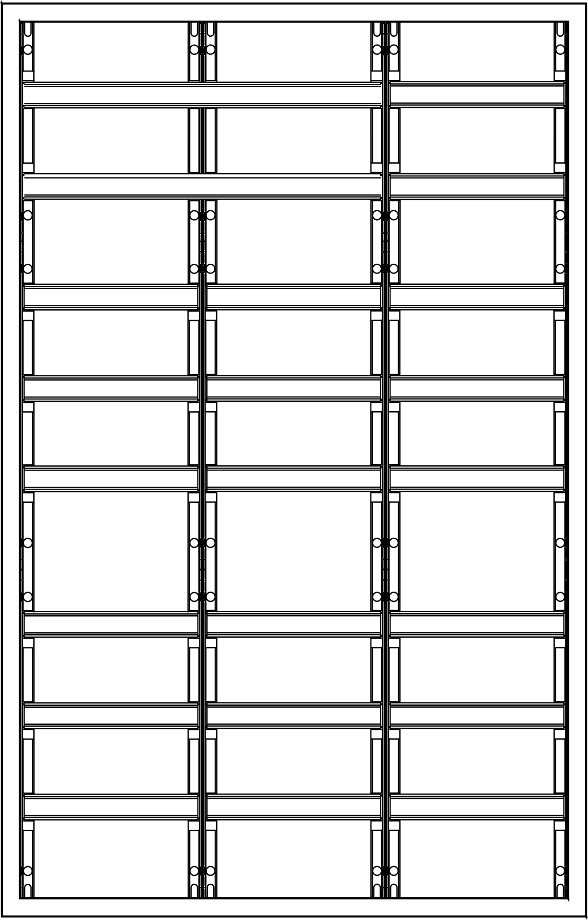1St. F-Tronic VS3-8-RK Verteilerschrank VS3-8-RK, 3-feldrig, 8r, Reihenklemmen, 1250x800x210mm 7110725