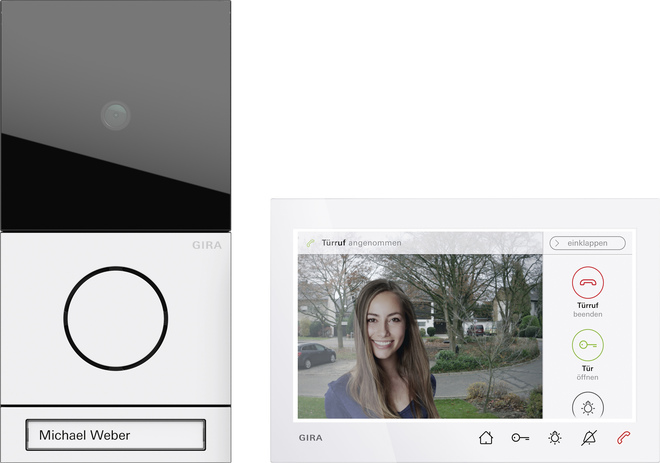 1St. Gira 2431902 EFH-Paket Wohnungsstation Video AP 7 System 106 Verkehrsweiß(lack.)