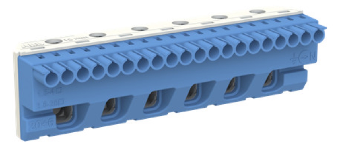 1St. Striebel & John ZK206B N-Klemmenblock 20x4+6x25qmm Quick-Steckklemme blau 2CPX062756R9999