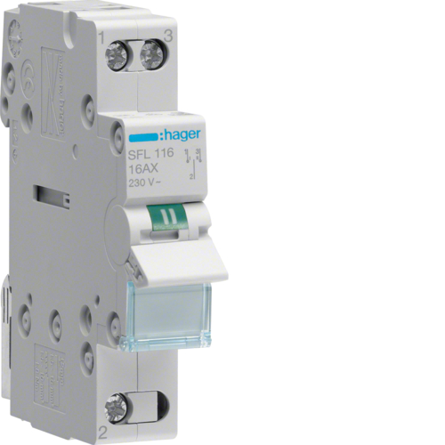 1St. Hager SFL116 Wechselschalter 16A 1Wechsler 230VAC 1PLE...