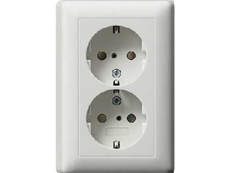 1St. Gira 078327 Steckdose, weiß, Unterputz UP, 2 Fach, IP20 1St. Gira 078327 Steckdose, weiß, Unterputz UP, 2 Fach, IP20